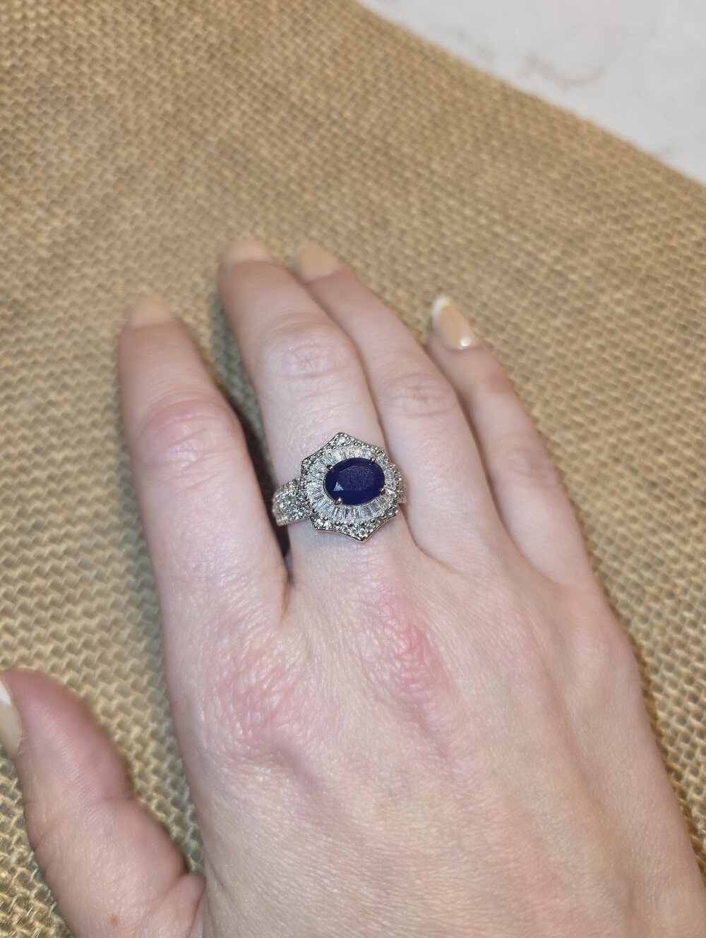 Bomb Party September 2025 Sapphire Halo Ring - Sz 7